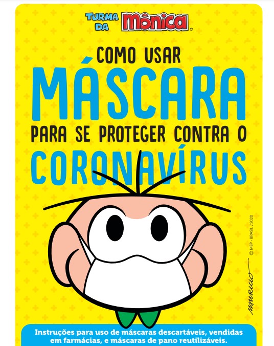 Turma da Mônica: Como usar máscara para se proteger contra o coronavírus